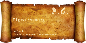 Migra Ompoly névjegykártya